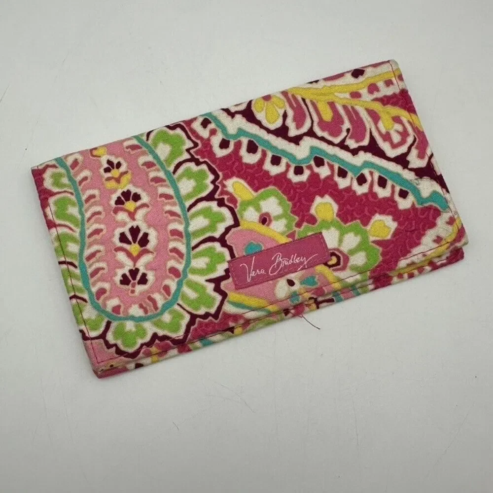 Vera Bradley Checkbook Cover Wallet Women Tutti Frutti Capri Melon‎ Retired